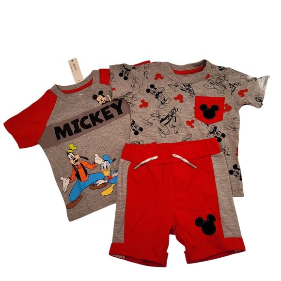 Disney and Friends Boy's 3 Piece Short and T-Shirt Set (Mickey Mouse 18 Months) - Picture 1 of 15